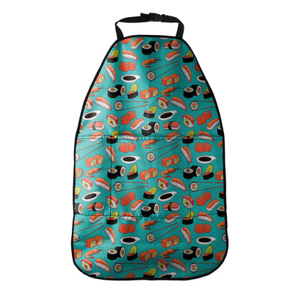 Japanese Sushi And Rolls Pattern Print Car Seat Organizers