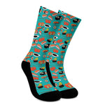 Japanese Sushi And Rolls Pattern Print Crew Socks
