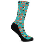 Japanese Sushi And Rolls Pattern Print Crew Socks