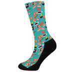 Japanese Sushi And Rolls Pattern Print Crew Socks