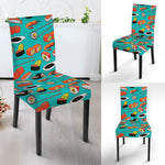 Japanese Sushi And Rolls Pattern Print Dining Chair Slipcover