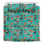 Japanese Sushi And Rolls Pattern Print Duvet Cover Bedding Set