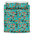 Japanese Sushi And Rolls Pattern Print Duvet Cover Bedding Set