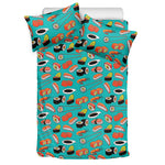 Japanese Sushi And Rolls Pattern Print Duvet Cover Bedding Set