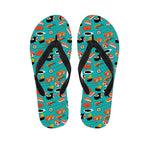 Japanese Sushi And Rolls Pattern Print Flip Flops