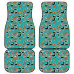 Japanese Sushi And Rolls Pattern Print Front and Back Car Floor Mats