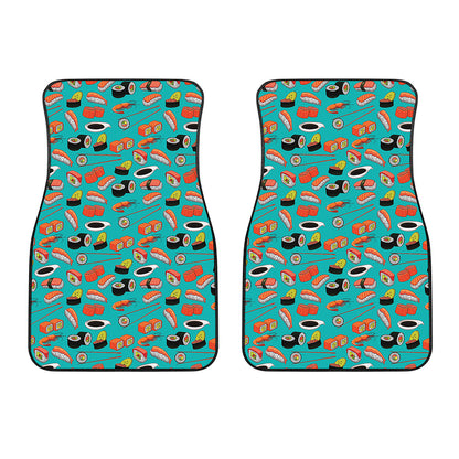 Japanese Sushi And Rolls Pattern Print Front Car Floor Mats