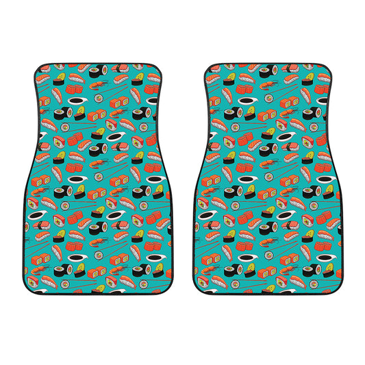 Japanese Sushi And Rolls Pattern Print Front Car Floor Mats