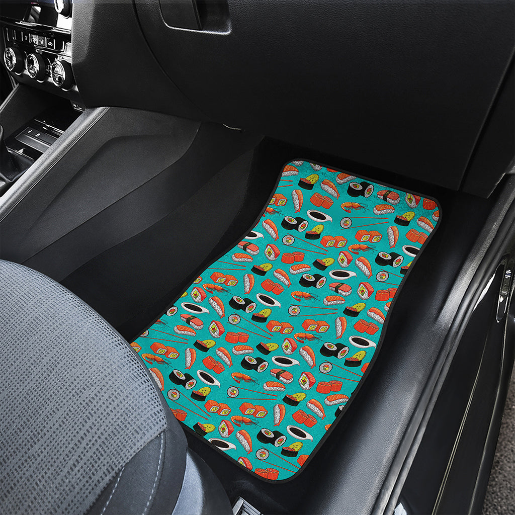 Japanese Sushi And Rolls Pattern Print Front Car Floor Mats