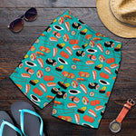 Japanese Sushi And Rolls Pattern Print Men's Shorts