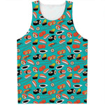 Japanese Sushi And Rolls Pattern Print Men's Tank Top