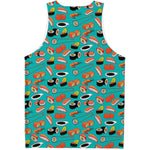 Japanese Sushi And Rolls Pattern Print Men's Tank Top