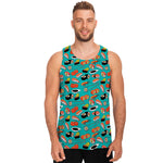 Japanese Sushi And Rolls Pattern Print Men's Tank Top