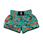 Japanese Sushi And Rolls Pattern Print Muay Thai Boxing Shorts