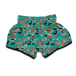 Japanese Sushi And Rolls Pattern Print Muay Thai Boxing Shorts