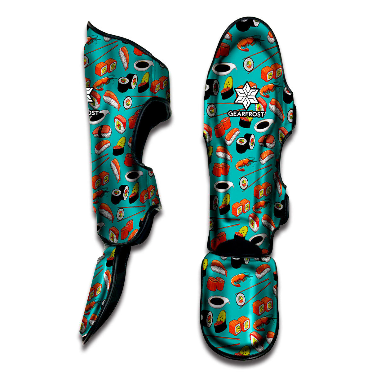 Japanese Sushi And Rolls Pattern Print Muay Thai Shin Guard