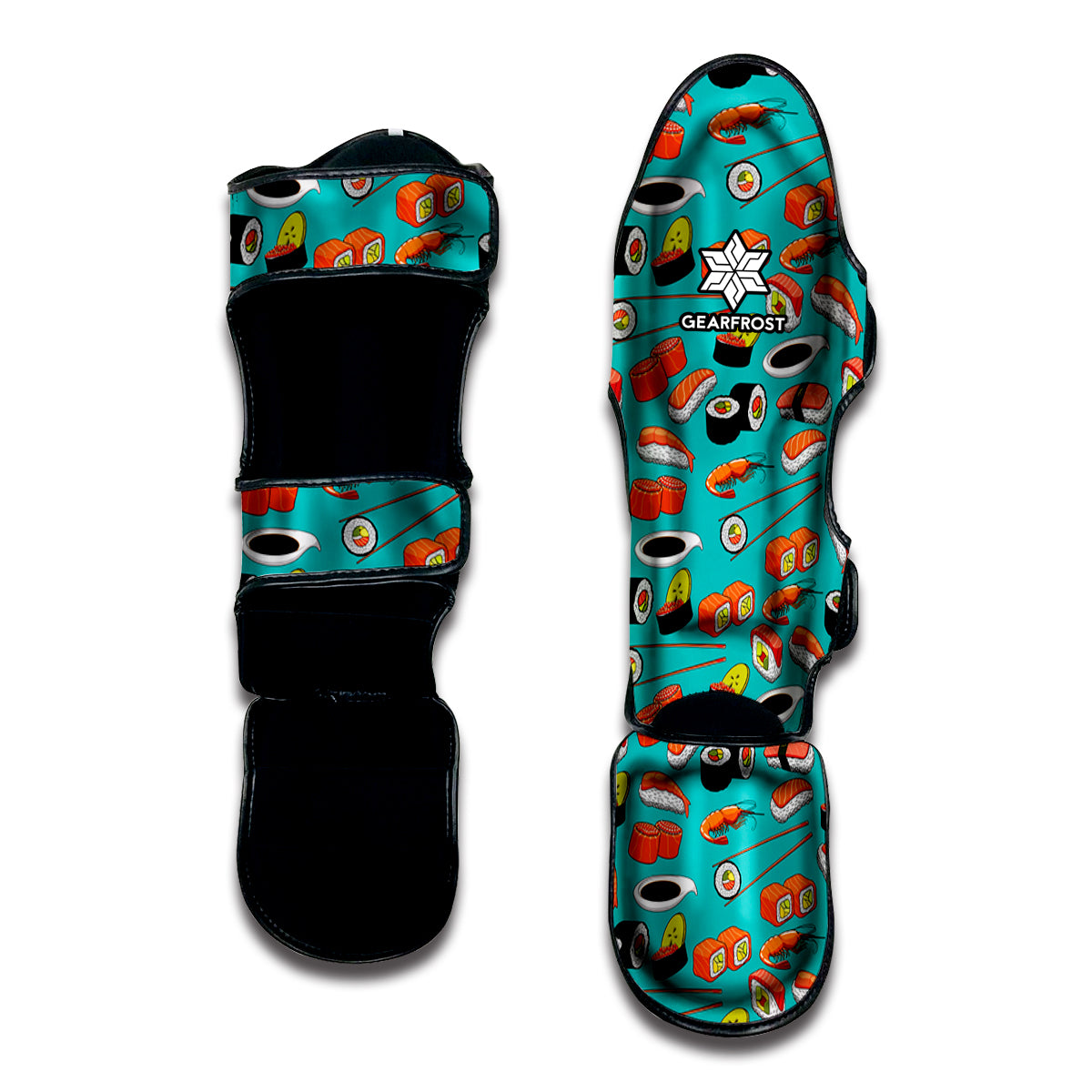 Japanese Sushi And Rolls Pattern Print Muay Thai Shin Guard