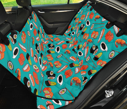 Japanese Sushi And Rolls Pattern Print Pet Car Back Seat Cover