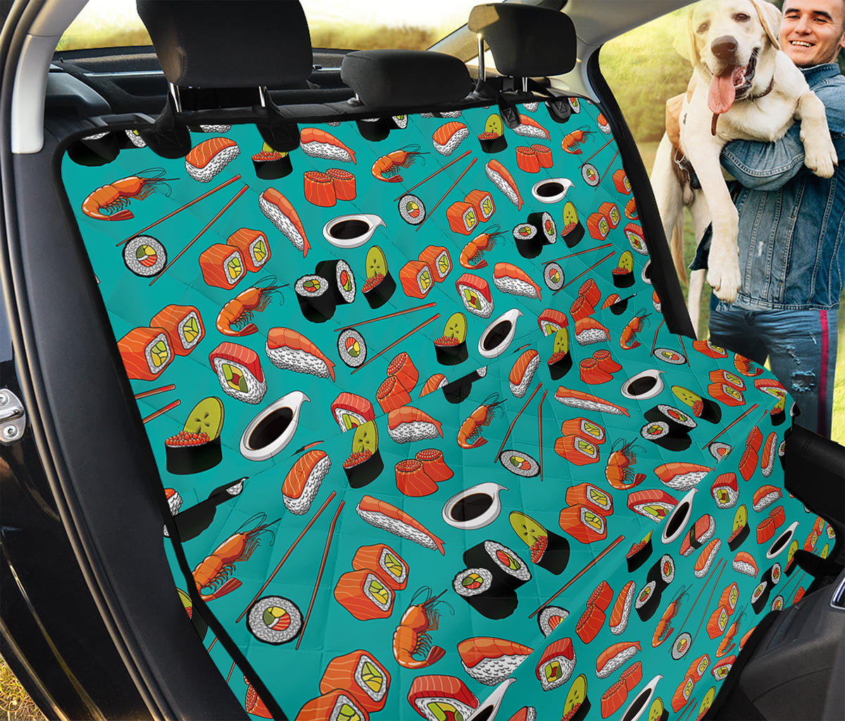 Japanese Sushi And Rolls Pattern Print Pet Car Back Seat Cover