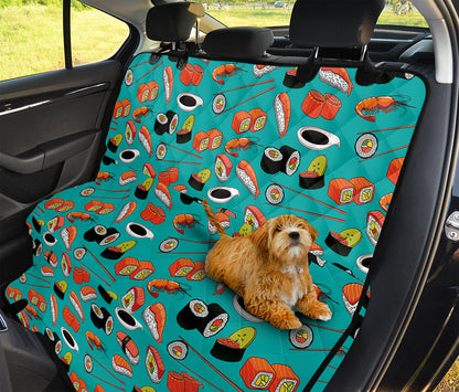 Japanese Sushi And Rolls Pattern Print Pet Car Back Seat Cover