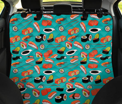 Japanese Sushi And Rolls Pattern Print Pet Car Back Seat Cover