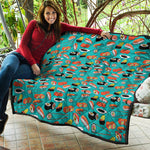Japanese Sushi And Rolls Pattern Print Quilt