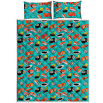 Japanese Sushi And Rolls Pattern Print Quilt Bed Set
