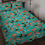 Japanese Sushi And Rolls Pattern Print Quilt Bed Set