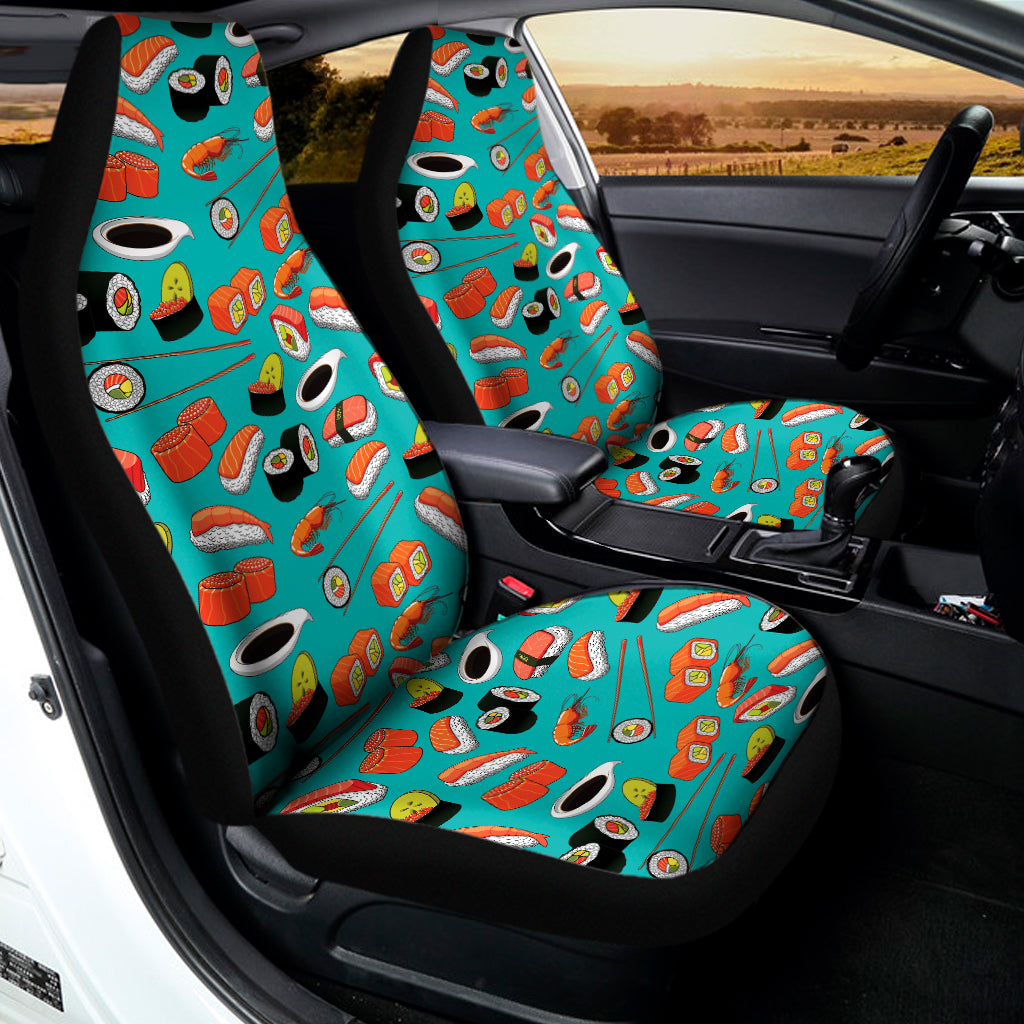 Japanese Sushi And Rolls Pattern Print Universal Fit Car Seat Covers