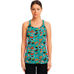 Japanese Sushi And Rolls Pattern Print Women's Racerback Tank Top