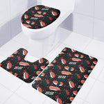 Japanese Sushi Pattern Print 3 Piece Bath Mat Set