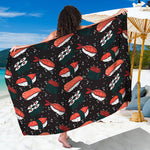 Japanese Sushi Pattern Print Beach Sarong Wrap