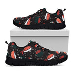 Japanese Sushi Pattern Print Black Sneakers
