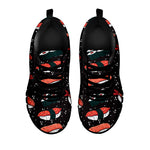 Japanese Sushi Pattern Print Black Sneakers
