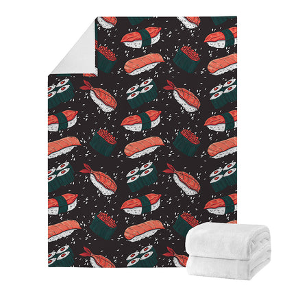 Japanese Sushi Pattern Print Blanket