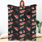 Japanese Sushi Pattern Print Blanket