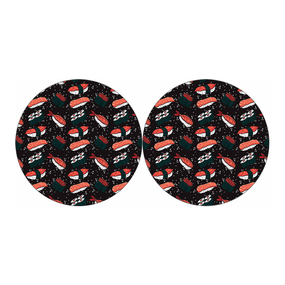 Japanese Sushi Pattern Print Car Coasters