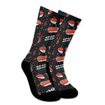 Japanese Sushi Pattern Print Crew Socks