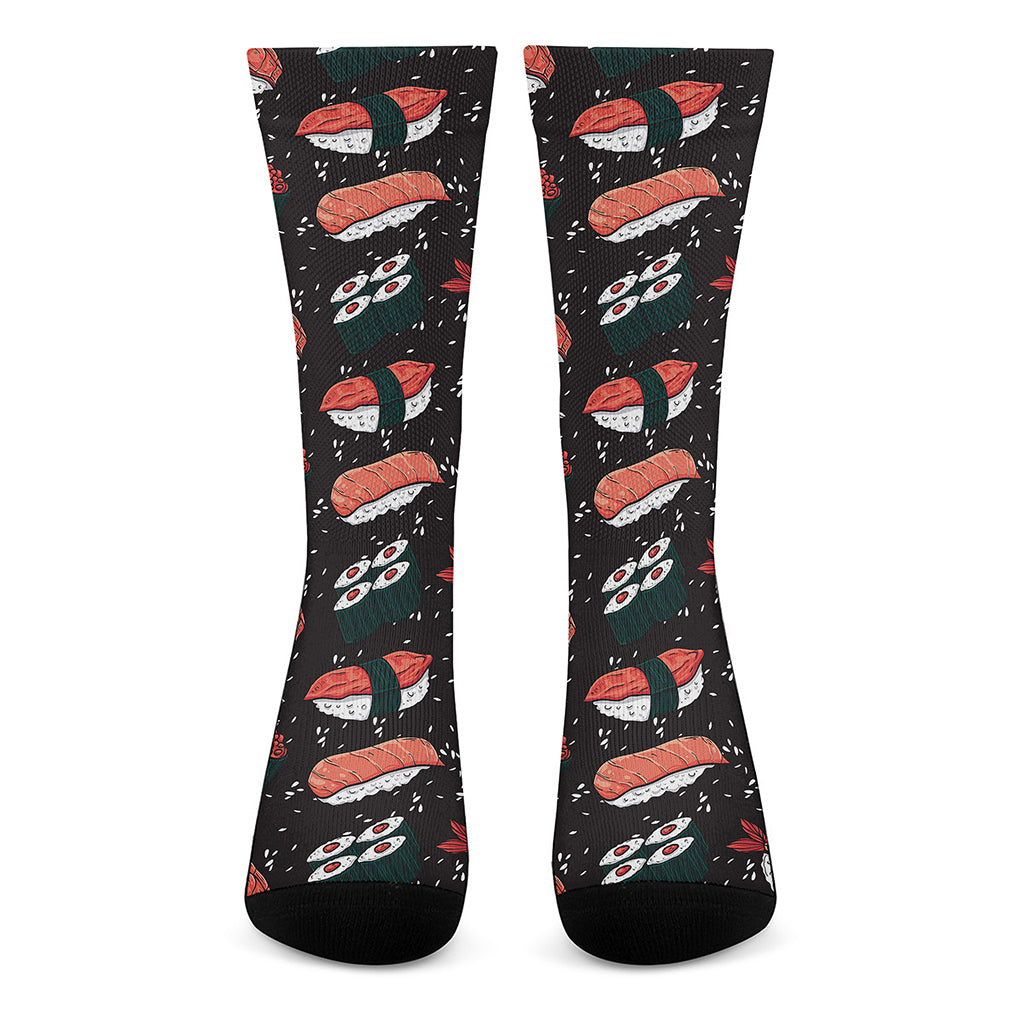 Japanese Sushi Pattern Print Crew Socks