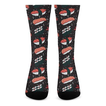 Japanese Sushi Pattern Print Crew Socks