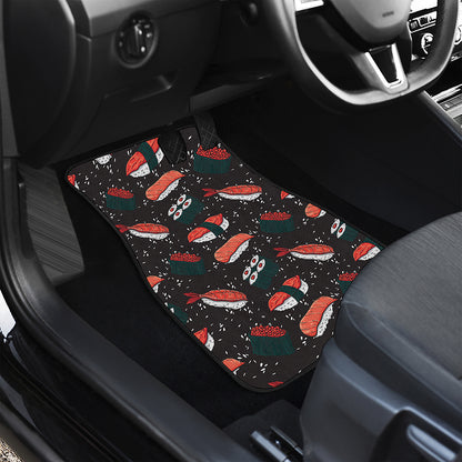 Japanese Sushi Pattern Print Front and Back Car Floor Mats