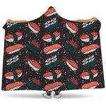 Japanese Sushi Pattern Print Hooded Blanket