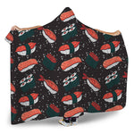 Japanese Sushi Pattern Print Hooded Blanket