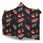 Japanese Sushi Pattern Print Hooded Blanket