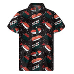 Japanese Sushi Pattern Print Men's Short Sleeve Shirt