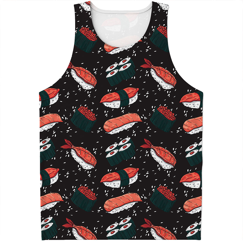 Japanese Sushi Pattern Print Men's Tank Top