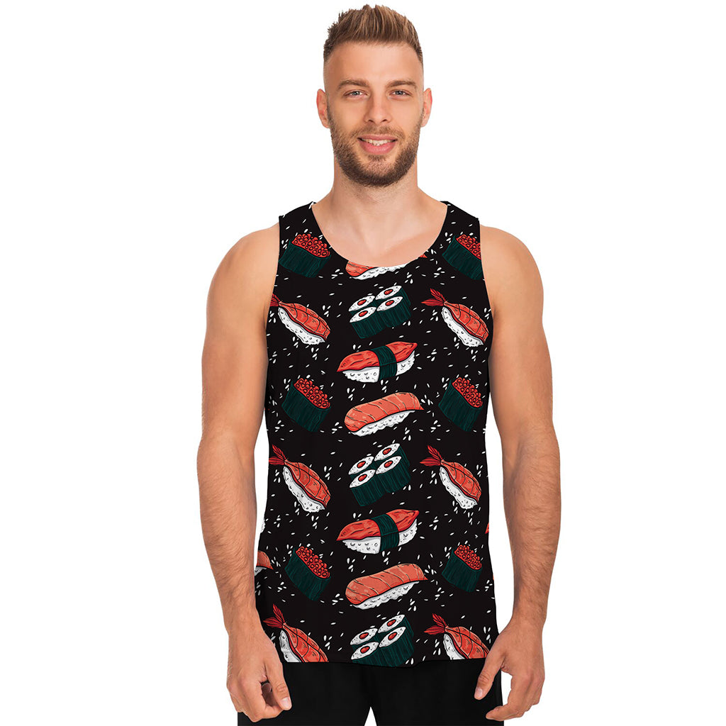Japanese Sushi Pattern Print Men's Tank Top