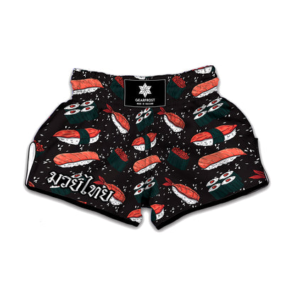 Japanese Sushi Pattern Print Muay Thai Boxing Shorts