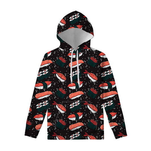 Japanese Sushi Pattern Print Pullover Hoodie