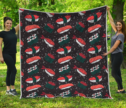 Japanese Sushi Pattern Print Quilt